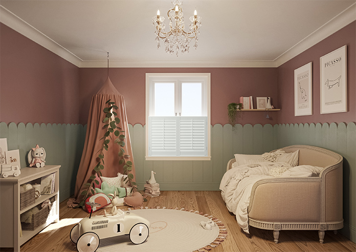 Kensington, Muted White - Cafe Style Plantation Shutter - Image 9